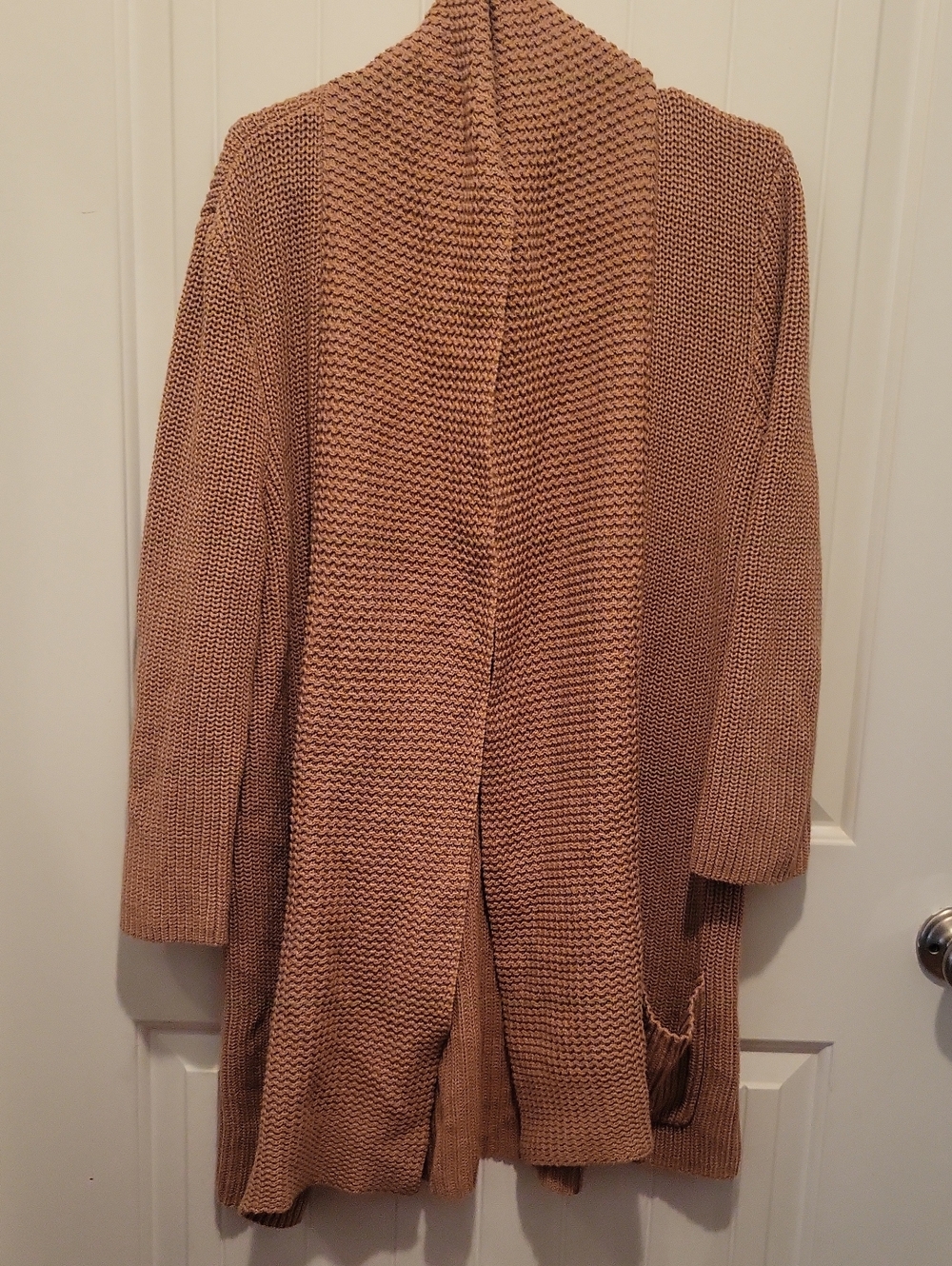 Womens Chaps Tan Cardigan